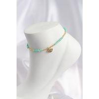 Su Yeşili Renk Boncuklu Nazarlı Göz Figürlü Halhal