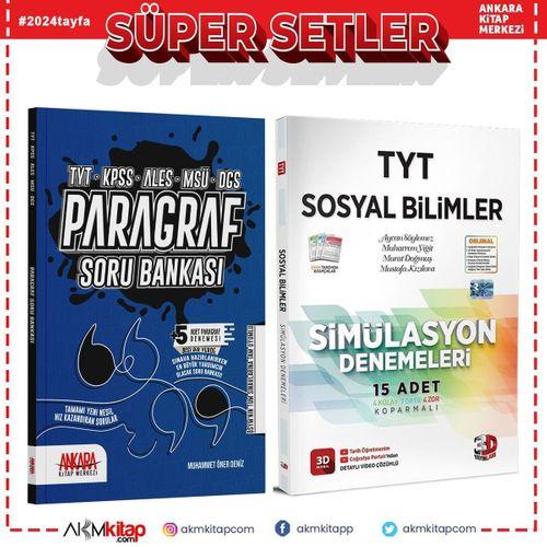 3D TYT Sosyal Bilimler Deneme ve AKM Paragraf Soru Bankası Seti 2 Kitap