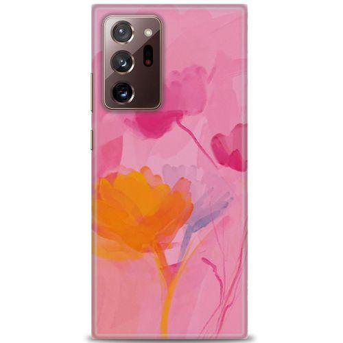 Samsung Galaxy Note 20 Kılıf HD Baskılı Kılıf - Turuncu Pembe + Tam Ekran Koruyucu