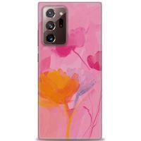 Samsung Galaxy Note 20 Kılıf HD Baskılı Kılıf - Turuncu Pembe + Tam Ekran Koruyucu