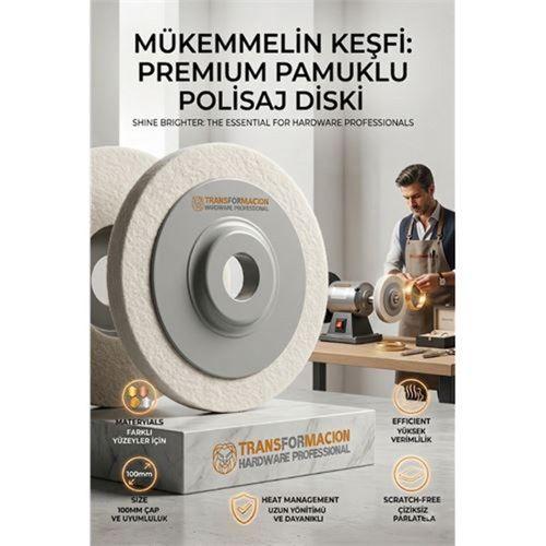 SERT 100mm Yün Polisaj Flap Keçe - Matkap ve Spiral Uyumlu Metal Cam Parlatma Çarkı 723110