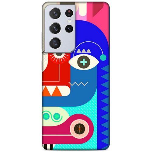 Lopard Samsung Galaxy S21 Ultra Uyumlu Kılıf Soyut Sanat (13) Baskılı Silikon Kap