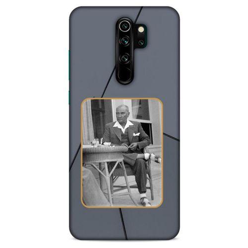 Xiaomi Redmi Note 8 Pro Kılıf Atatürk (31) TPU Kılıf Koyu Gri