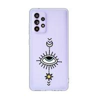 Galaxy A73 5G Uyumlu Nazar Göz Desenli Premium Şeffaf Silikonlu Telefon Kılıfı