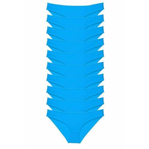 10 adet Süper Eko Set Likralı Kadın Slip Külot Mavi