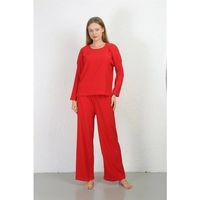 Kadın Bürümcük Kumaş Pijama Takım Kırmızı