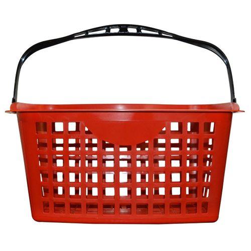 Alışveris Plastik Market Sepeti 28 LT Tekerlekli Kırmızı