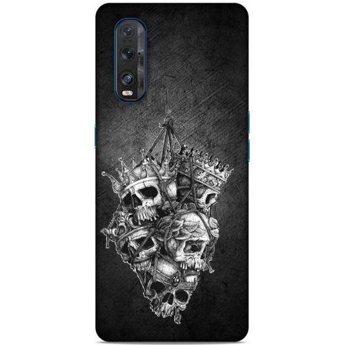 Lopard Oppo Find X2 Uyumlu Kılıf Tattoo's (47) Crystal Flex Kılıf Kafatasları