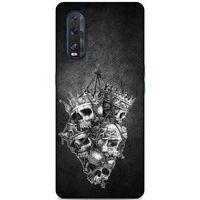 Lopard Oppo Find X2 Uyumlu Kılıf Tattoo's (47) Crystal Flex Kılıf Kafatasları