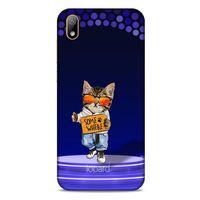 Huawei Y5 2019 Kılıf FunnyMaX (42) Rugged Armor Kılıf Kedili Mor