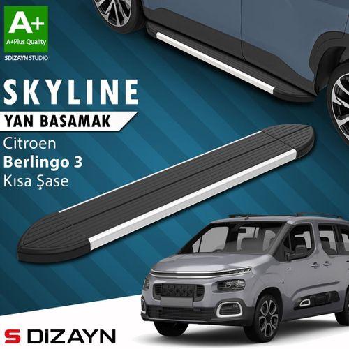 S-Dizayn Citroen Berlingo 3 Kısa Şase Skyline Aluminyum Yan Basamak 203 Cm 2018 Üzeri A+ Kalite