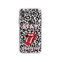 iPhone Xs Max Stay Grateful Desenli Premium Şeffaf Silikon Kılıf