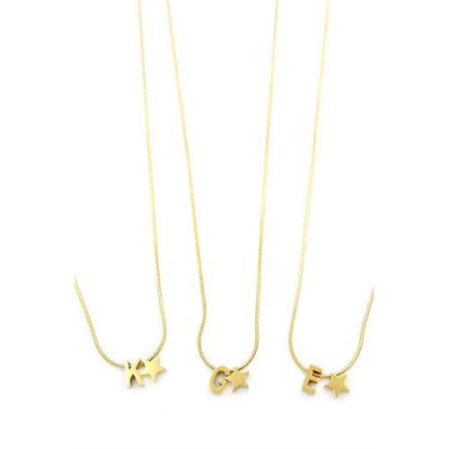 24'lü Yıldız Harf Kolye - Altın