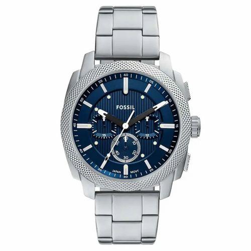 Fossil FFS6096 Quartz Çelik Gri Mavi Kadran 44 mm Erkek Kol Saati