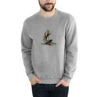Anime Gintama Gintoki Baskılı Gri Erkek Sweatshirt