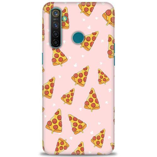 Realme 5 Pro Kılıf HD Baskılı Kılıf - Pizza Dilimleri + Tam Ekran Koruyucu