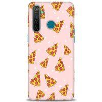 Realme 5 Pro Kılıf HD Baskılı Kılıf - Pizza Dilimleri + Tam Ekran Koruyucu