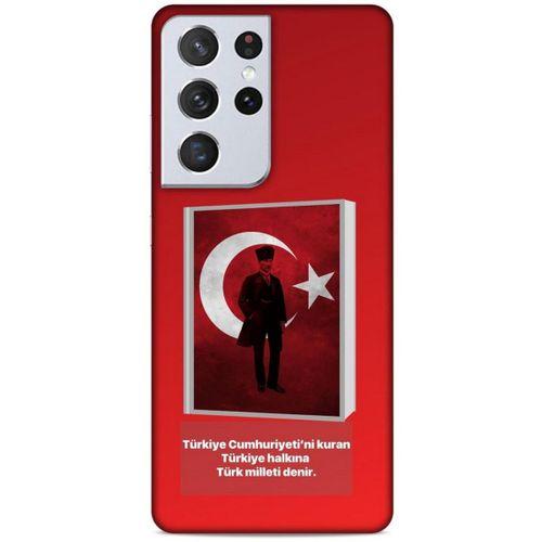 Lopard Samsung Galaxy S21 Ultra Uyumlu Kılıf Atatürk (4) Koruma Kılıfı