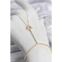 Gold Renk Pirinç Zirkon Taşlı Yıldız Model Şahmeran