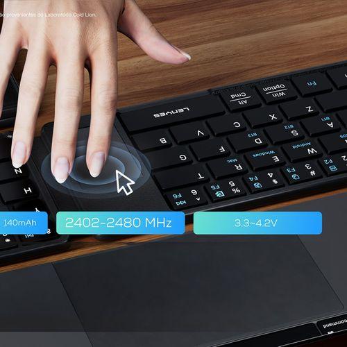 Lenyes WK109 Sessiz Tuş Tasarımlı Touch Pad Özellikli Katlanabilir Bluetooth Bağlantılı Kablosuz Klavye