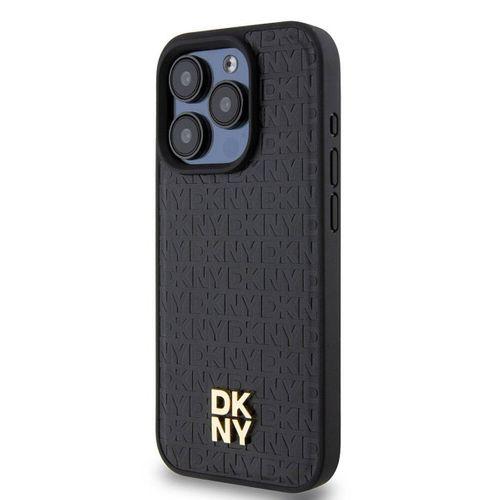 Apple iPhone 15 Pro Kılıf DKNY Orjinal Lisanslı M-safe Şarj Özellikli 3D Yazılı Repeat Pattern Kapak