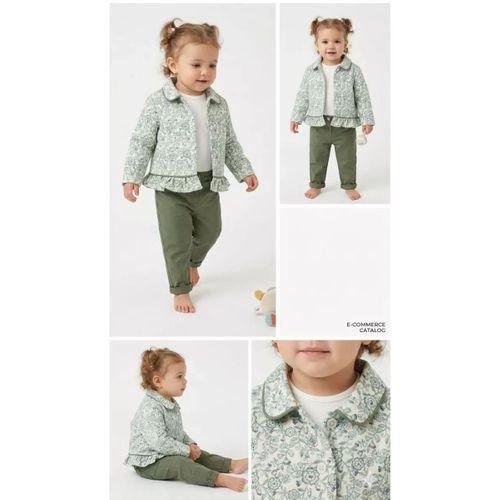 6-24 Ay Ceketli Keten Pantolonlu 3lü Bebek Takımı