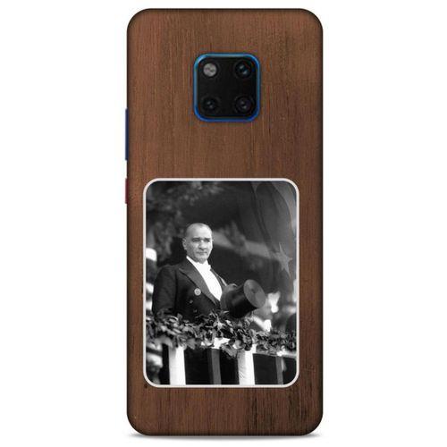 Huawei Mate 20 Pro Kılıf Atatürk (35) Fit Design Kılıf Kahverengi Duvar
