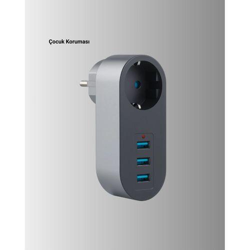 Akım Korumalı Usb’li Priz – Güçlü 2500w, Isı Ve Çocuk Koruması