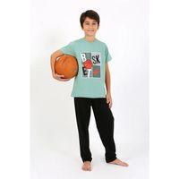 Erkek Çocuk Kısa Kol Penye Pijama Takım Suyeşili