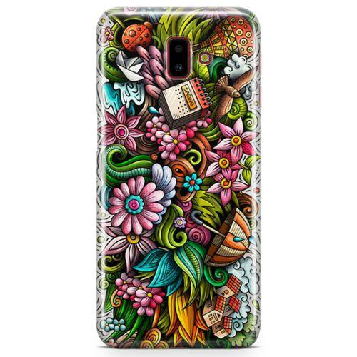 Samsung Galaxy J6 Plus Kılıf Spring Doodle Arka Kapak Koruma Desenli Full Koruyucu