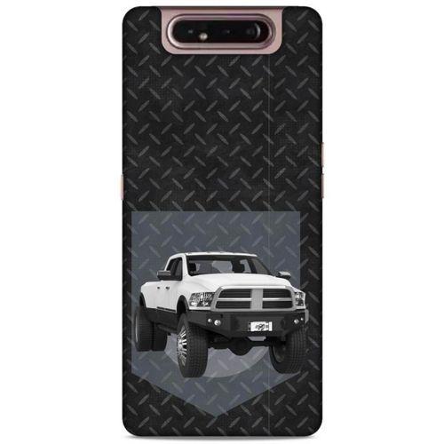 Lopard Samsung Galaxy A80 Uyumlu Kılıf PickUpX (20) Koruyucu Kılıf Beyaz Gümüş