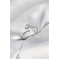 Gümüş Renk Pirinç Kuyruklu Kalp Model Kadın Yüzük