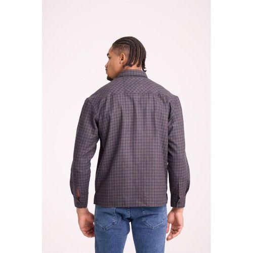 Alfonso Ekose Büyük Kareli Relaxed Fit %100 Pamuklu Flanel Kumaş Erkek Gömlek - Kahve