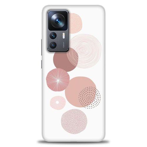 Xiaomi Mi 12T Pro Kılıf HD Baskılı Kılıf - Mürdüm Daireler + Tam Ekran Koruyucu