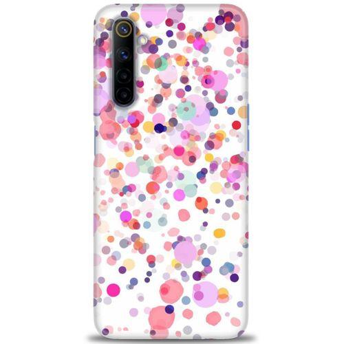 Realme 6 Kılıf HD Baskılı Kılıf - Renkli Benekler + Tam Ekran Koruyucu