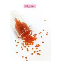 Dökme Cam Kum Boncuk (8/0) 3 mm - 20 Gram - Şeffaf Turuncu - BNC165