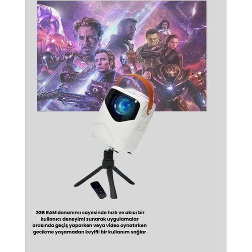 Mini Akıllı Projektör – 1080p Full Hd, 64gb Depolama, 2gb Ram, Uzaktan Kumanda Destekli