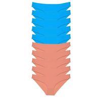 10 Adet Süper Eko Set Likralı Kadın Slip Pudra Mavi