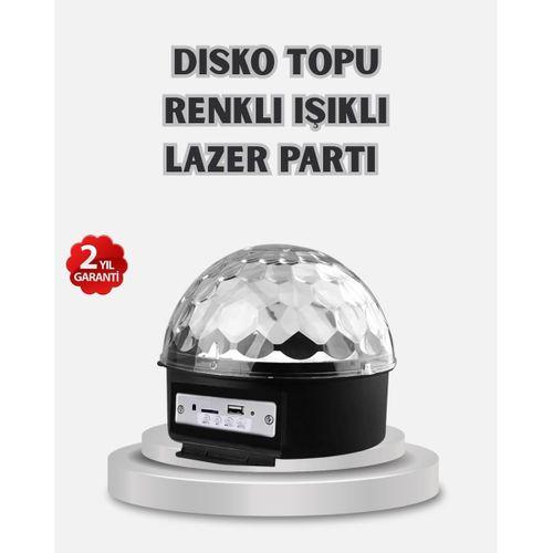 Led Disko Küresi Bluetooth Hoparlörlü Ritimle Senkronize Döner Işıklı