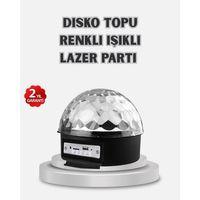 Led Disko Küresi Bluetooth Hoparlörlü Ritimle Senkronize Döner Işıklı