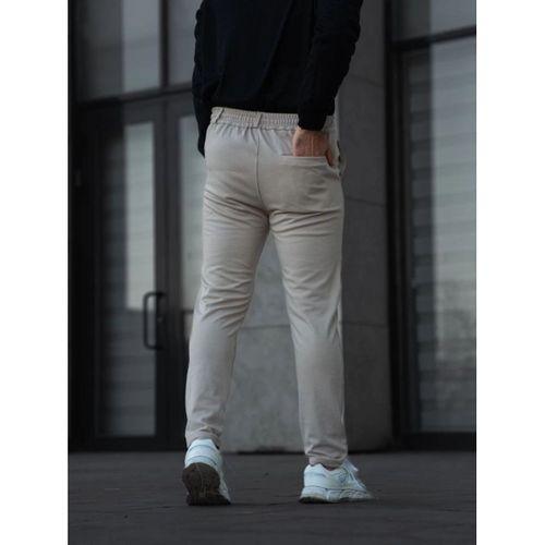 Erkek Diagonel Mikro Dokulu Cepli Pantolon - Bej