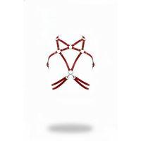 Kırmızı Kadın Kemer Deri Halka Detaylı Vücut Aksesuarı - Brf211