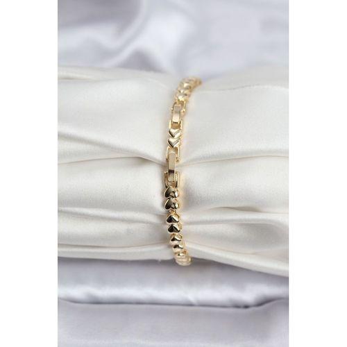 14K Gold Renk Kaplama Kalp Model CM Kadın Bileklik