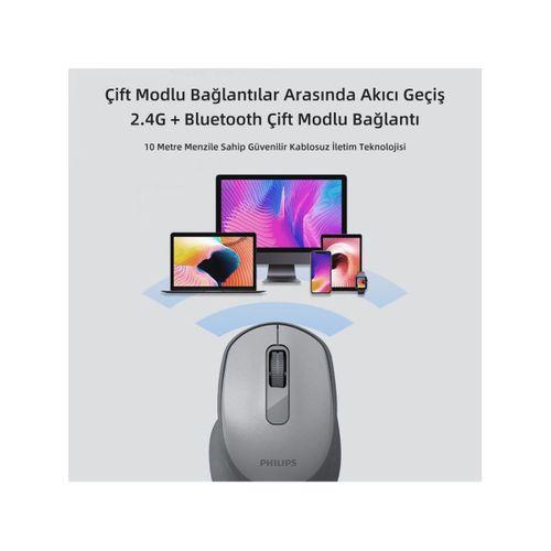 PHILIPS SPK7448 Kablosuz Bluetooth Mouse 1600 DPI Gri Kablosuz Mouse