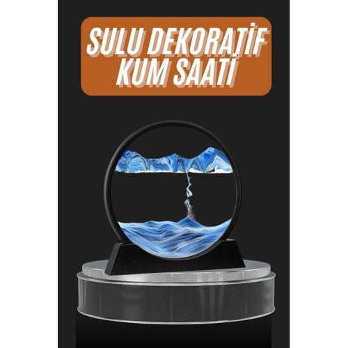 Dekoratif Sulu Kum Saati Ofis Masa Üstü Ev Yuvarlak Kum Saati