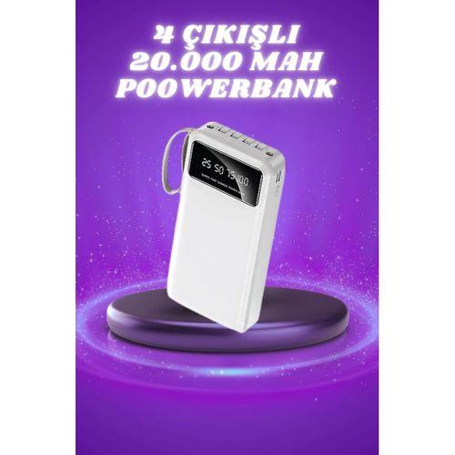 Powerbank Şarj Cihazı 4 Çıkışlı 20 000 Mah Powerbank Taşınabilir Çoklu Giriş