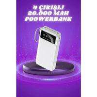 Powerbank Şarj Cihazı 4 Çıkışlı 20 000 Mah Powerbank Taşınabilir Çoklu Giriş