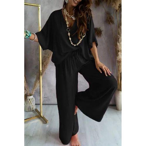 Kadın V Yaka Klasik Model İkili Takım