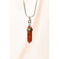 Jasper Doğal Taşı Zincirli El Yapımı Tasarımlı Kolye Uç: 3,5 cm Zincir: 20 cm Kutulu