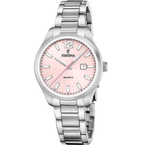 Festina F20737/2 Classics Quartz Çelik Gri Pembe Kadran 34 mm Kadın Kol Saati